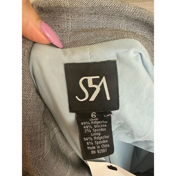 SAKS FIFTH AVENUE Light Gray Plaid Jacket Blazer Size 6 - Picture 5 of 7